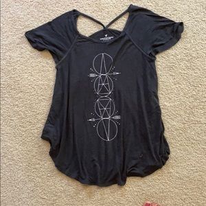 American eagle cute flowy gray top